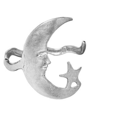 Imagem de Pulseira de lua e estrela para mulheres - Pulseira de lua crescente com estrela | Joia ajustável, pingente fashion para mulheres, adolescentes, mãe, irmã, filha, amigas, casais, Refer to description