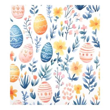 Imagem de Blueangle Capa magnética para lava-louças ovos coloridos de Páscoa, decoração da capa da máquina de lavar louça, adesivos de eletrodomésticos, adesivos de eletrodomésticos, 58 cm C x 66 cm adesivo