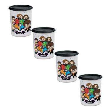 Imagem de Kit 4 Potes Tupperware Instantânea Mágica Harry Potter Colorido 1,3L