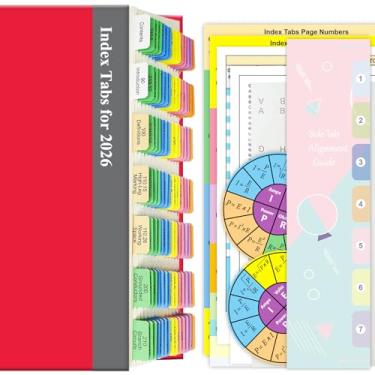 Imagem de Reafanta Guias de livro de índice para livro de códigos NEC 2026, abas superiores + abas A-Z, laminadas duráveis, codificadas por cores, com gráfico de arame e pista, adesivos de lei de 2 Ohm, folha