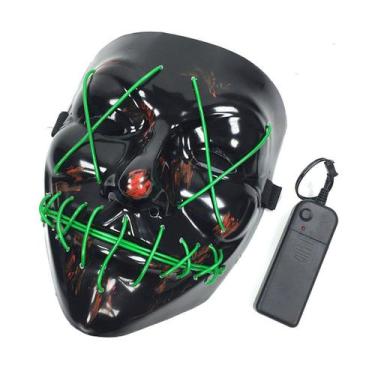 Imagem de Máscara de cosplay Cold Light Black Bloody LED Prom Party - yiweisai