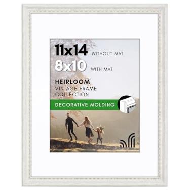 Imagem de Americanflat Molduras vintage - Porta-retrato 28 x 35 cm com detalhes em contas e vidro resistente a estilhaços - Use como moldura de 20 x 25 cm ou exibição de fotos 28 x 35 cm sem tapete - Coleção