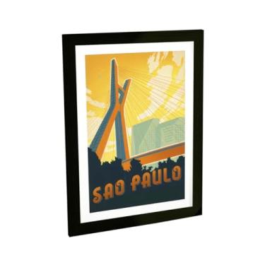 Imagem de Quadro Decorativo A4 Cidade De São Paulo Ponte Octávio Frias