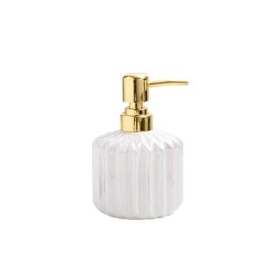 Imagem de Dispensador de sabão Dispensador de sabonete líquido cerâmica para banheiro, 350ml, com bomba dosadora, ideal para loções, sabonetes líquidos e xampu