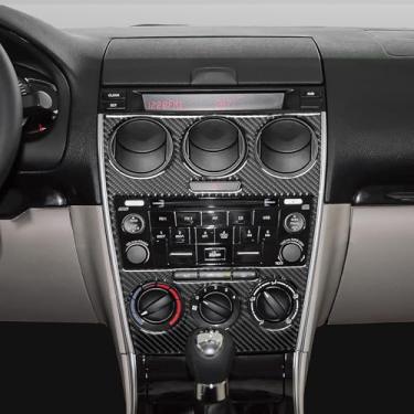 Imagem de BETTERHUMZ Compatível com Mazda 6 2006-2015 Fibra de Carbono Console Central Ar Condicionado CD Painel Quadro Adesivo Decoração Decalque Interior Carro Acessórios de Ajuste