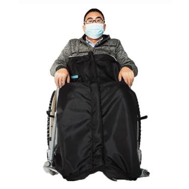 Imagem de YYBOES Cobertor para cadeira de rodas, cobertor grosso forrado de pelúcia para cadeira de rodas com zíper capa aconchegante para perna adequada para cadeiras de rodas manuais e motorizadas