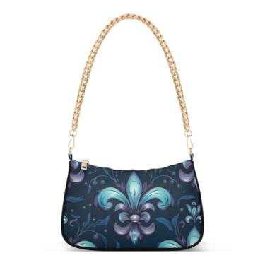 Imagem de CEBUGI Bolsas transversais femininas bolsa de ombro Mardi Gra Elements bolsas elegantes bolsa clutch com alça de corrente