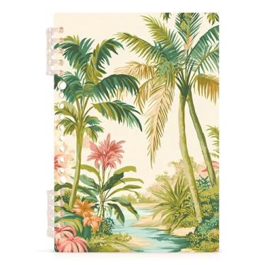 Imagem de Burbuja Caderno vintage da selva, papel pautado universitário A5 com 60 folhas, fichário para escritório, 1 pacote