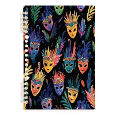 Imagem de Burbuja Caderno de carnaval, papel pautado universitário A5 com 60 folhas, fichário para escritório, 1 pacote