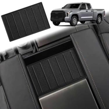 Imagem de Forro de bandeja de console central para acessórios Toyota Tundra 2022-2025 2026 para Sequoia 2023-2025 2026 forro organizador de console de silicone antiderrapante (1 peça)