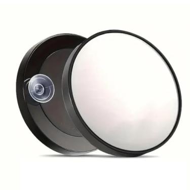 Imagem de Espelho de maquiagem com ampliação de 10 x, espelho cosmético redondo com ventosa para barbear facial, 8 cm de diâmetro