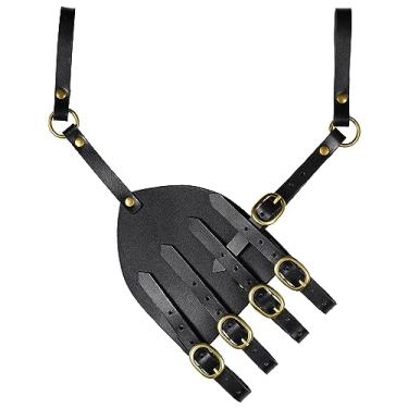 Imagem de Mythrojan Medieval Renascença Couro Espada Espada Espada LARP Acessório Frog Sword Holder Rapier Knight Sword Belt Frog Couro Punhal Espada Coldre, Black for Left Hand, 5" x6'