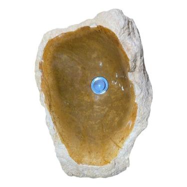 Imagem de Cuba Pia Lavabo Sobrepor De Pedra Sabao Rústica Com Verniz