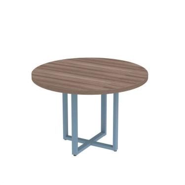 Imagem de Mesa Reunião Redonda 1100pe40tub Walnut-azul Dali