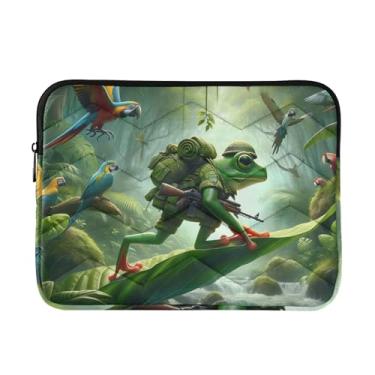Imagem de Capas para laptop 13, 13,3, 14 polegadas, sapo aventureiro e papagaios, à prova de choque, capa protetora para notebook fina bolsa de transporte para computador
