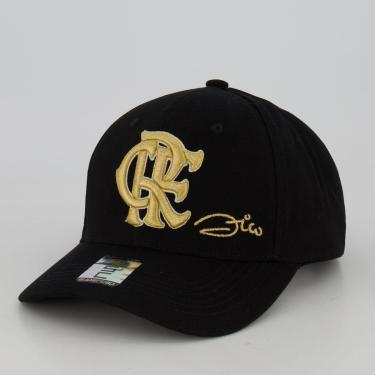 Imagem de Boné Flamengo Zico Preto e Dourado-Masculino