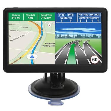 Imagem de Navegador GPS para carro, caminhão, trailer, mapa de 2025 (atualizações vitalícias gratuitas) tela sensível ao toque de 17,8 cm, suporte para orientação de direção de virada de voz/aviso de velocidade