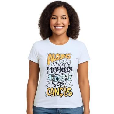Imagem de Camiseta Melhores Amigos São Canções Personalizada - UseP4, Branco, Ba