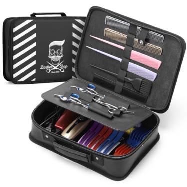 Imagem de Estojo de transporte de barbeiro, Bolsa de ferramentas de viagem para estilo de cabelo Segbeauty 30 x 21,5 cm, organizador de armazenamento profissional para cortadores, tesouras, materiais de barbeiro