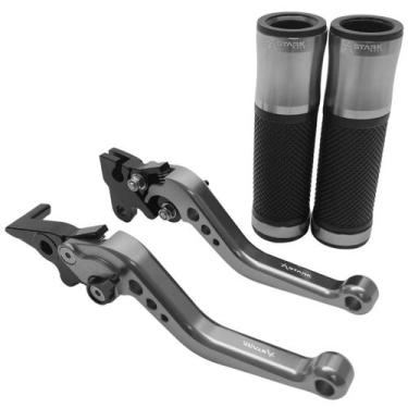 Imagem de Kit Manopla Luva Manete Esportivo Stark Honda Cb 300r, Titanium