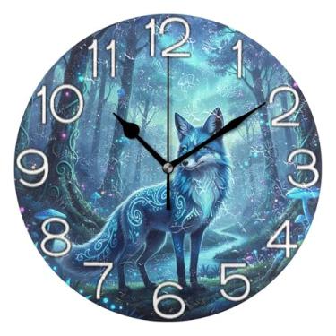 Imagem de GAIGEO Número de relógio branco com relógio de parede analógico Kedu decorativo quarto cozinha relógio operado por bateria silencioso, decoração de parede moderna para sala de estar, 25 cm, ponteiros