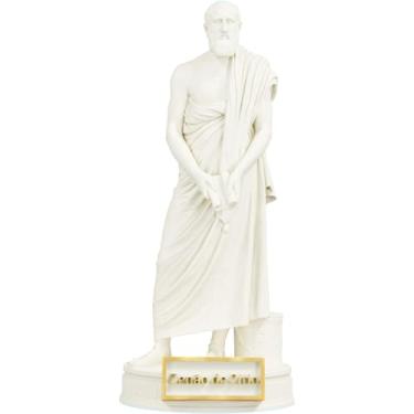 Imagem de Estátua Zenão de Cítio - Filósofo Grego - Estoicismo (Cor Mármore Dourado)