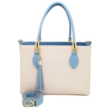 Imagem de Bolsa Feminina Média Transversal de Ombro (MARFIM/AZUL)