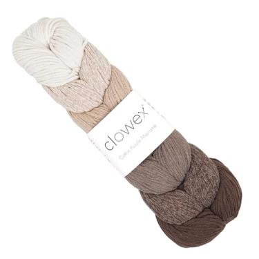 Imagem de Clowex Cordão de macramê de algodão trançado com 7 cores, fio de macramê artesanal variegado de 2,5 mm x 273 m, cordão de artesanato arco-íris, corda de macramê multicolorido para crochê e tricô (N6