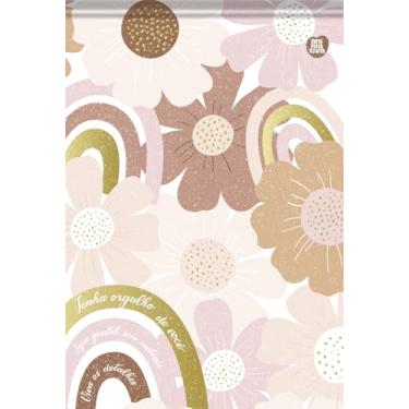 Imagem de Bloco Vertical Animativa, 80 folhas, Gramatura 90, Capa Dura - Verniz Dourado, Mulher, Pacote com 5