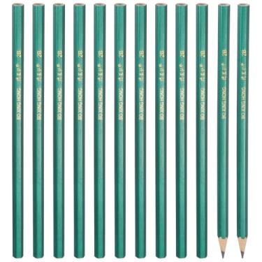Imagem de PATIKIL Lápis de madeira hexagonais a granel, pacote com 12 lápis de grafite 2B, design de ponta dupla para material de escritório, materiais de desenho de arte de marcação de engenharia, verde