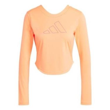Imagem de Camiseta Manga Longa Treino Hyperbright-Laranja Adidas-Feminino
