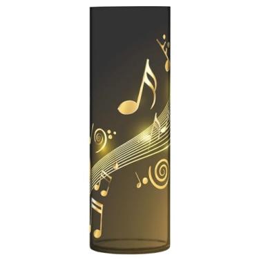 Imagem de CEBUGI Golden Notes Vaso de flores 10 cm x 30 cm Vaso cilíndrico para flores, vaso transparente inquebrável para decoração de casa de festa de casamento