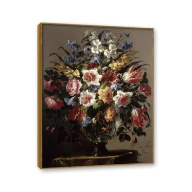 Imagem de Moldura de teca. Arte de parede em tela de especiarias coloridas e colher de tempero | Decoração de cozinha vintage | Arte moderna para casa e sala de jantar. B90. 80 x 105 cm - 31,5 x 41,3 pol