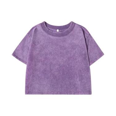 Imagem de Camiseta Retro De Algodão Lavado plus Size Para Mulheres, Casual, Esti