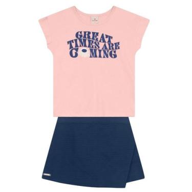 Imagem de Conjunto infantil menina com glitter Brandili, 10, Rosa