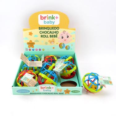 Imagem de Brink+ Chocalho Roll Bebê 2504928 Multicolorido ABS/TPE 3m+ Estimula coordenação