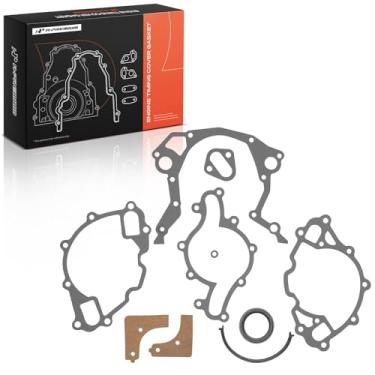Imagem de A-Premium Junta da tampa de temporização do motor adequada para Ford F-150/250/350 1979-1996 Mustang 1979-1995 Lincoln Mercury Timing Cover Gasket, 5.0L 5.8L V8 Gas OHV Naturally Aspirated