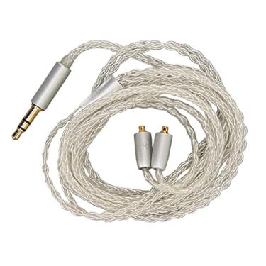 Imagem de POCREATION Cabo de Fones de Ouvido de Cobre Banhado a Prata, Trançado Em 8 Condutores, Cabo de Som de Reposição MMCX para 3.5mm Com Ganchos para Orelha Pré-Moldados, para SE215 SE315 SE425