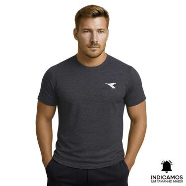 Imagem de Camiseta Diadora Small Logo EXC Masculina - Chumbo XGG-Masculino