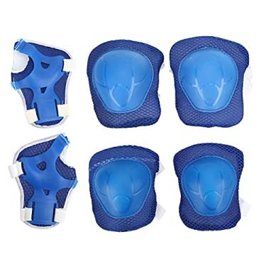 Imagem de KIMISS Kit de Equipamentos de Proteção para Joelhos - Joelheiras Com Protetores de Pulso para Segurança Em Atividades Esportivas - Patinação Em Linha, Skate, Ciclismo