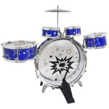 Imagem de Bateria Infantil para Criança Profissional Completa Pedal Banco Baquet