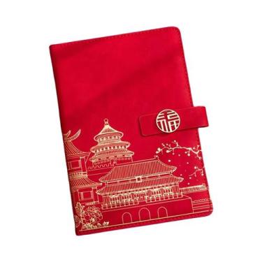 Imagem de Caderno Planner De Couro A5 Estilo Chinês Com Fivela De Ferro Reforçad