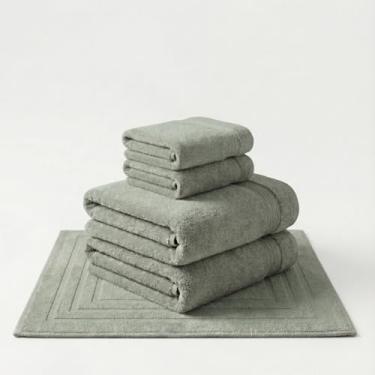 Imagem de Buettner Jogo de Toalhas Gigantes Banhão 100% Fibra de Bambú Nobre Sustentável 5 peças Toque Macio