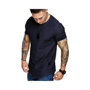 Imagem de Camisetas Masculinas Leves De Manga Curta Com Gola Redonda Moda Casual