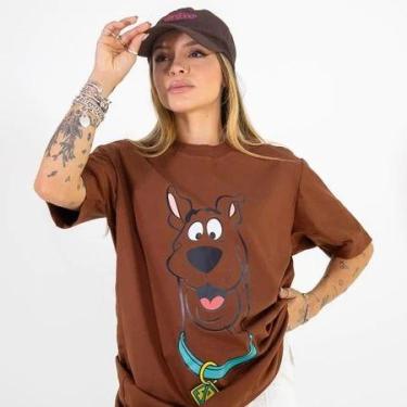 Imagem de Camiseta Feminina Oversized Max Blusa scooby doo - loja dinka, m, marr