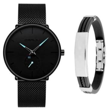 Imagem de Relógio Ultra Fino Masculino Luxo Casual + Pulseira Metal-Masculino