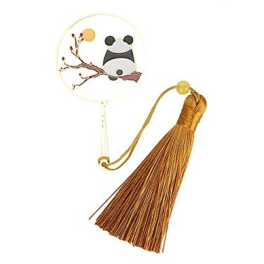 Imagem de Marcador circular de latão estilo chinês com borla, melhor presente, material escolar (admirando a lua)