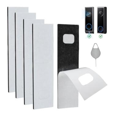 Imagem de Pacote com 5 fitas adesivas para montagem de campainha compatível com Eufy Security Video Doorbell E340, sem perfuração, 1 pacote de pino de campainha, kits de campainha de porta de apartamento