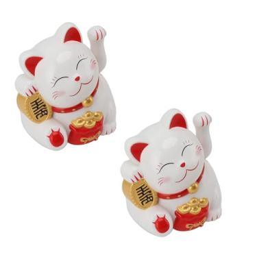 Imagem de Heayzoki 2 Unidades Lucky Fortune Cat, 5,5 pol. Acenando para o Gato da Riqueza, Pequeno Elétrico Acolhedor, Decoração de Boa Sorte para Abertura de Loja, Caixa, Balcão, Hall de Entrada (MLY11020-1