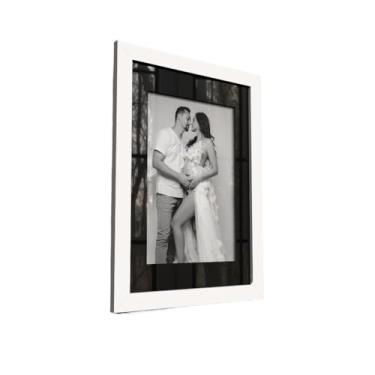 Imagem de Kit 6 Quadros Decorativos 15x21 cm com Paspatur – Moldura Fotográfica Elegante para Decoração(MOLDURA BRANCA PASPATUR PRETO)